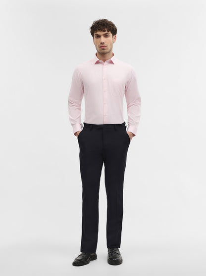 Pink Solid Slim Fit Formal Shirt | Greenfibre