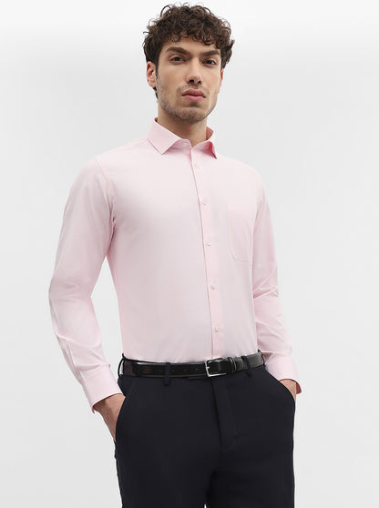 Pink Solid Slim Fit Formal Shirt | Greenfibre