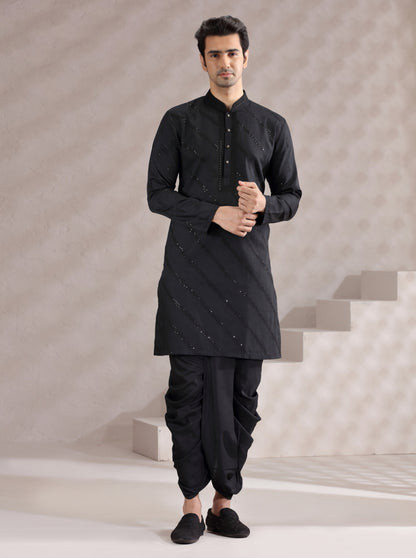 Black Embroidered Kurta Pajama | TULA