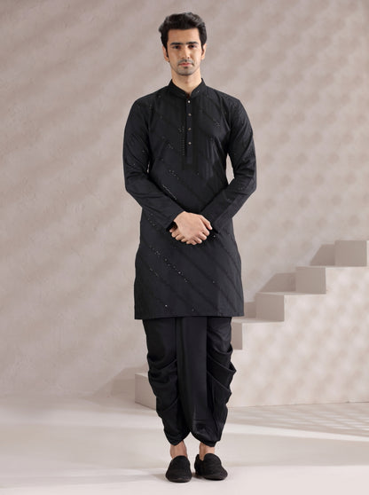 Black Embroidered Kurta Pajama | TULA