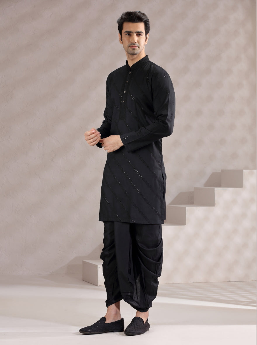 Black Embroidered Kurta Pajama | TULA
