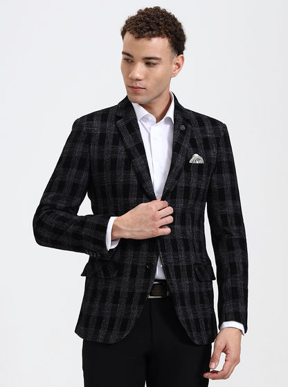 Black checked Regular Fit Blazer | JB X JB