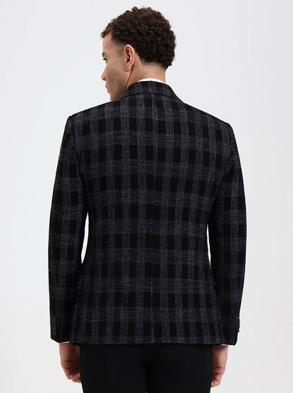 Black checked Regular Fit Blazer | JB X JB