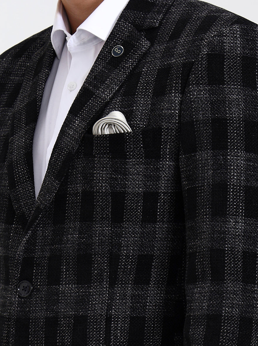 Black checked Regular Fit Blazer | JB X JB