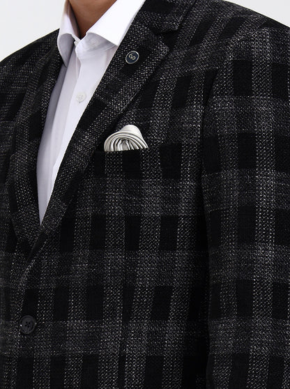Black checked Regular Fit Blazer | JB X JB