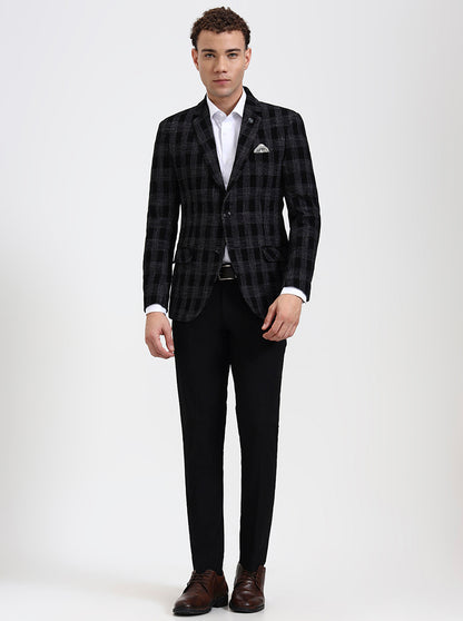 Black checked Regular Fit Blazer | JB X JB
