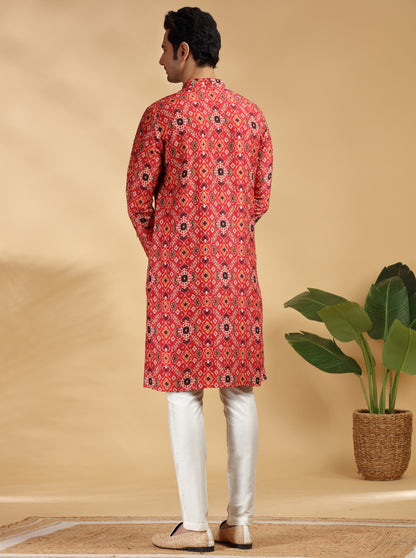 Red Embroidered Kurta Pajama | TULA