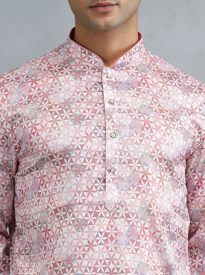 Dusty Pink Self Design Kurta | The Kurta Company