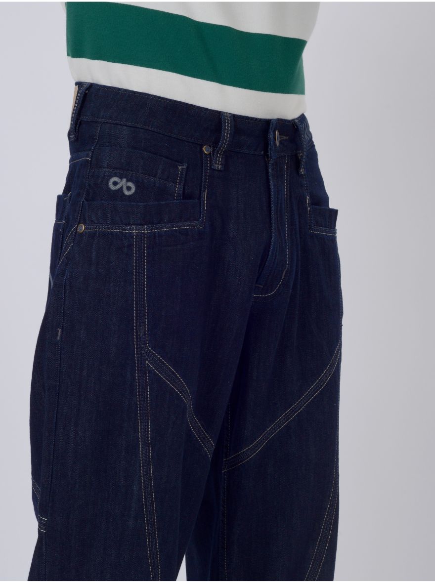 Raw Blue Washed Relax Fit Baggy Denim | JadeBlue