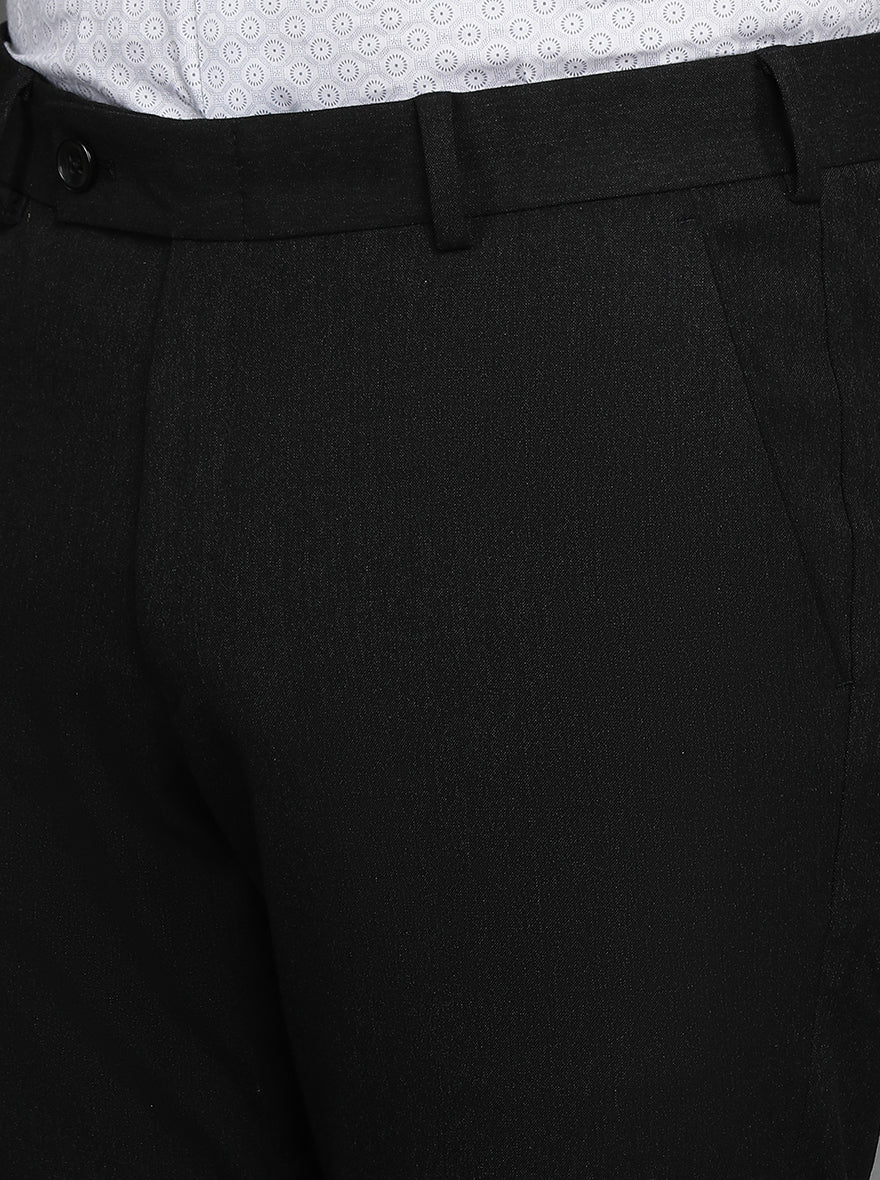 Black Solid Super Slim Fit Formal Trouser | JadeBlue Youth