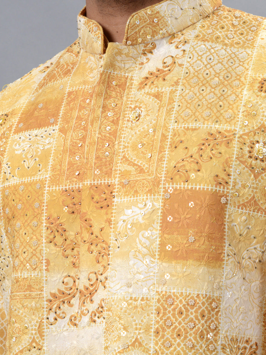 Mustard Kurta Set with Koti | TULA