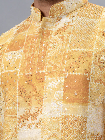 Mustard Kurta Set with Koti | TULA
