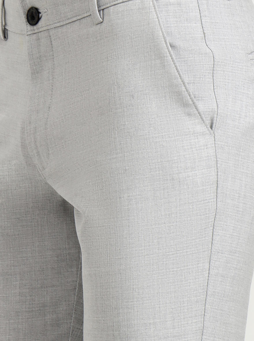 Light Grey Solid Slim Fit Club Wear Trouser | Wyre