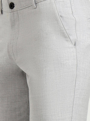 Light Grey Solid Slim Fit Club Wear Trouser | Wyre