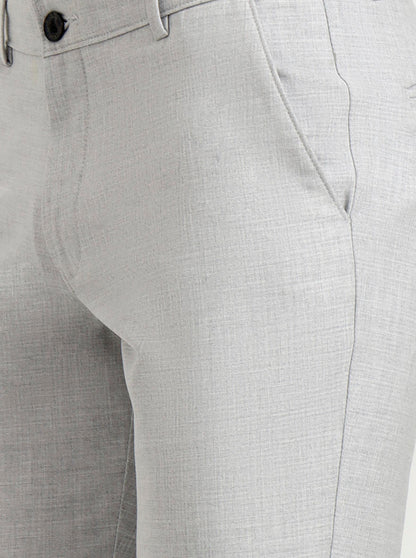 Light Grey Solid Slim Fit Club Wear Trouser | Wyre