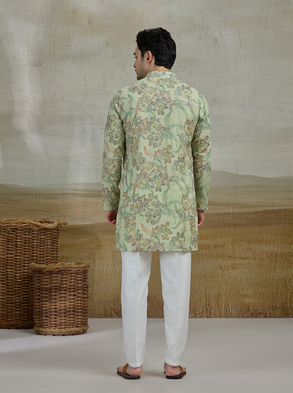 Pista Green Printed Kurta Pajama | Virasana
