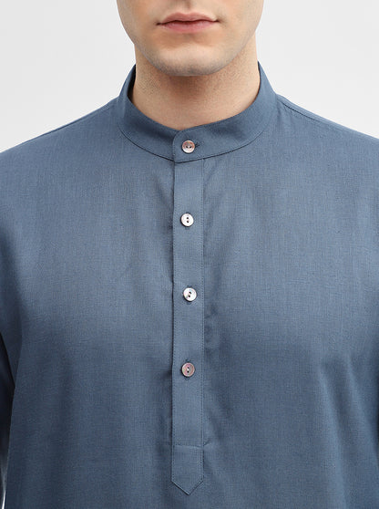 Grey Solid Modi Kurta | JadeBlue