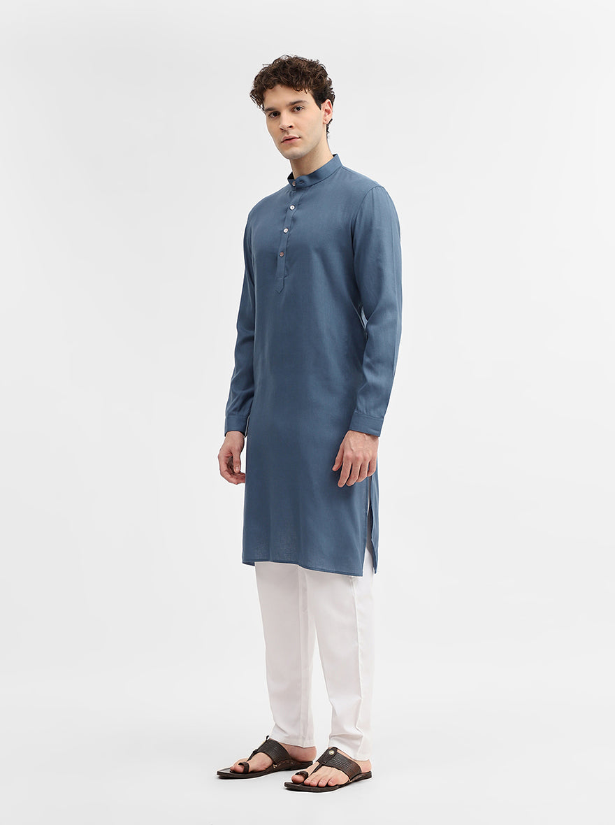 Grey Solid Modi Kurta | JadeBlue