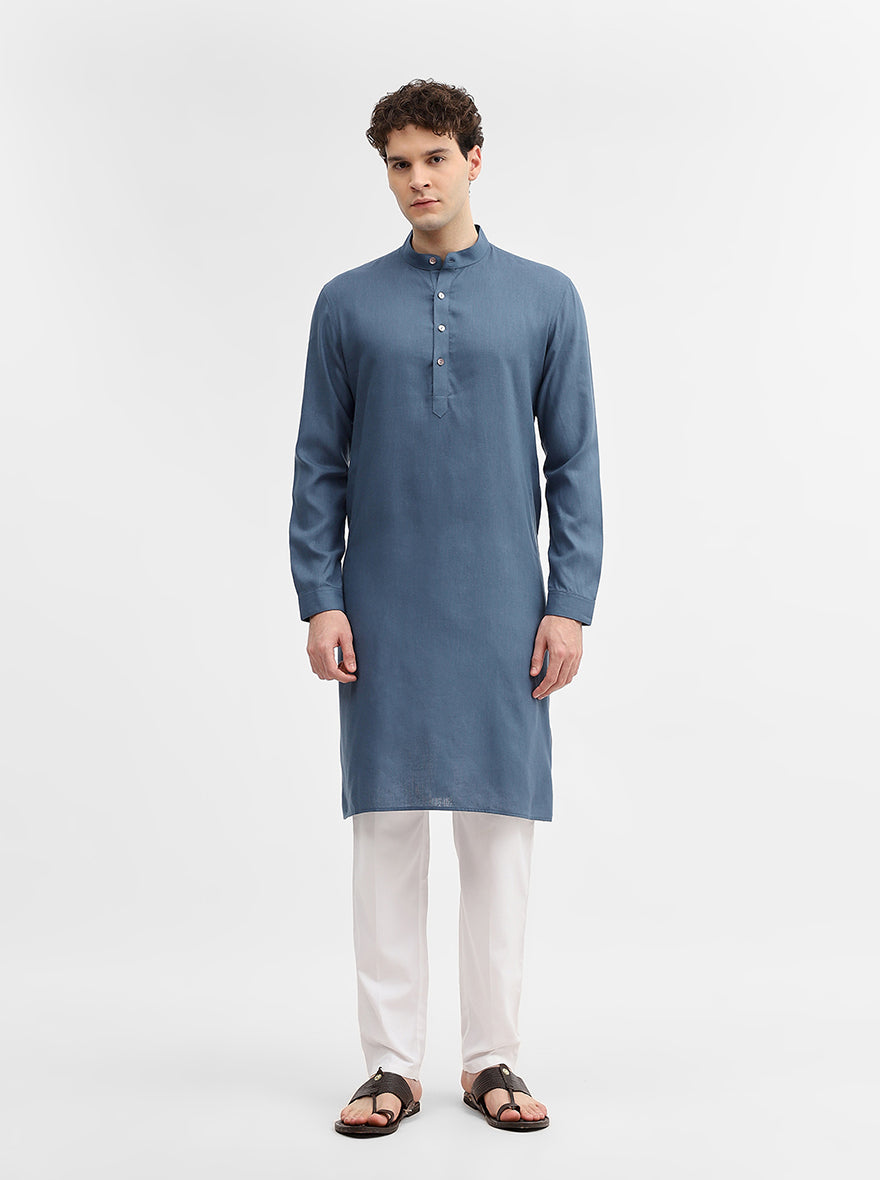 Grey Solid Modi Kurta | JadeBlue