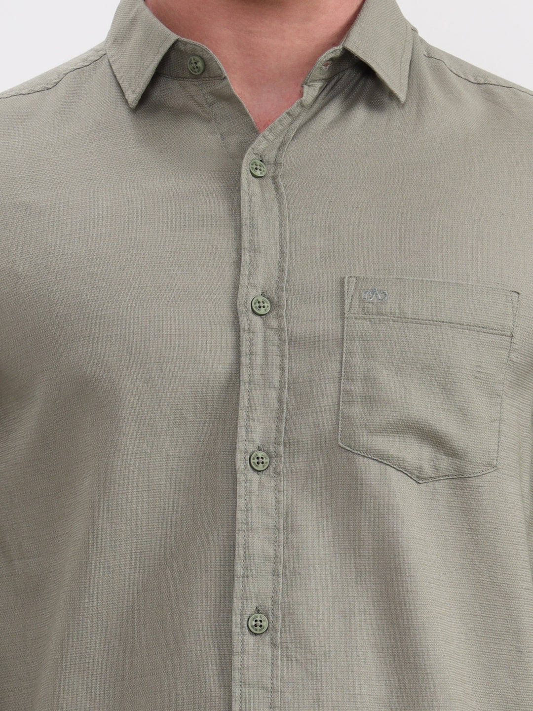 Grey Solid Slim Fit Casual Shirt | JadeBlue