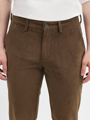 Brown Solid Uno Fit Casual Trouser | JadeBlue