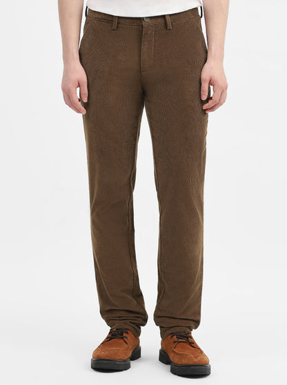 Brown Solid Uno Fit Casual Trouser | JadeBlue