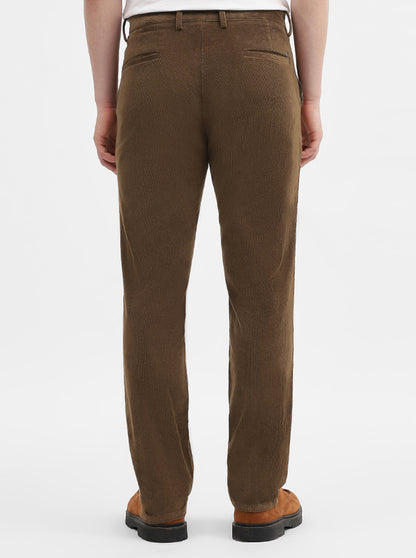 Brown Solid Uno Fit Casual Trouser | JadeBlue