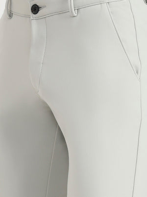 Cream Solid Slim Fit Club Wear Trouser | Wyre