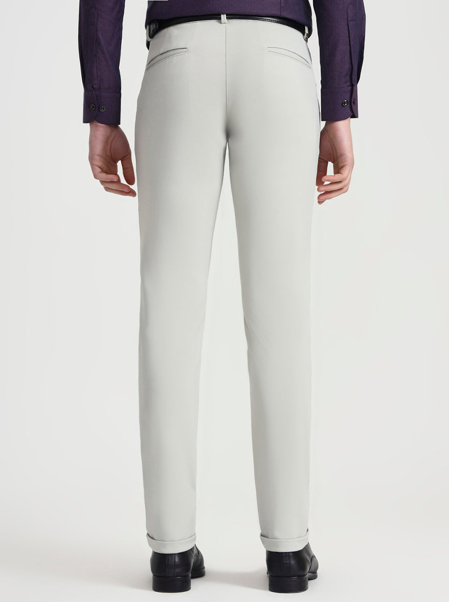 Cream Solid Slim Fit Club Wear Trouser | Wyre