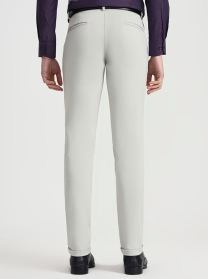 Cream Solid Slim Fit Club Wear Trouser | Wyre