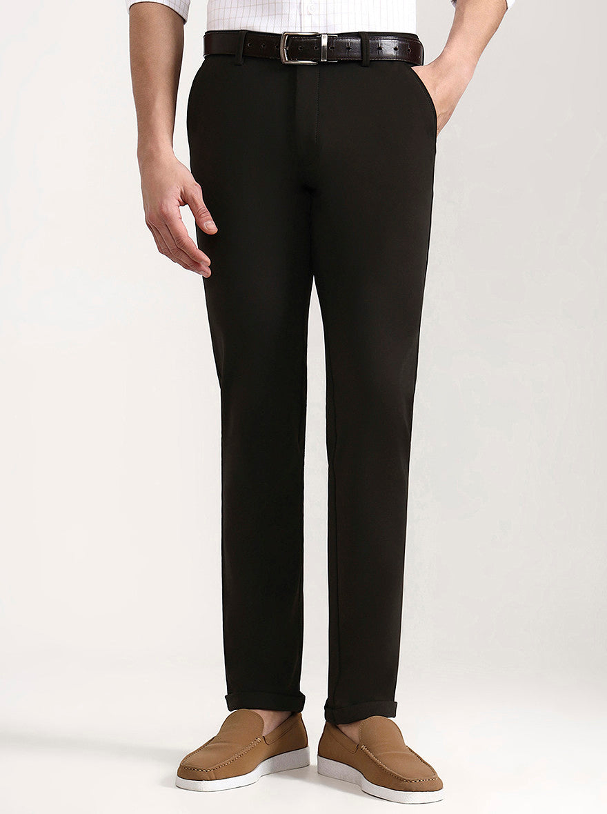 Dark Green Solid Slim Fit Club Wear Trouser | Wyre
