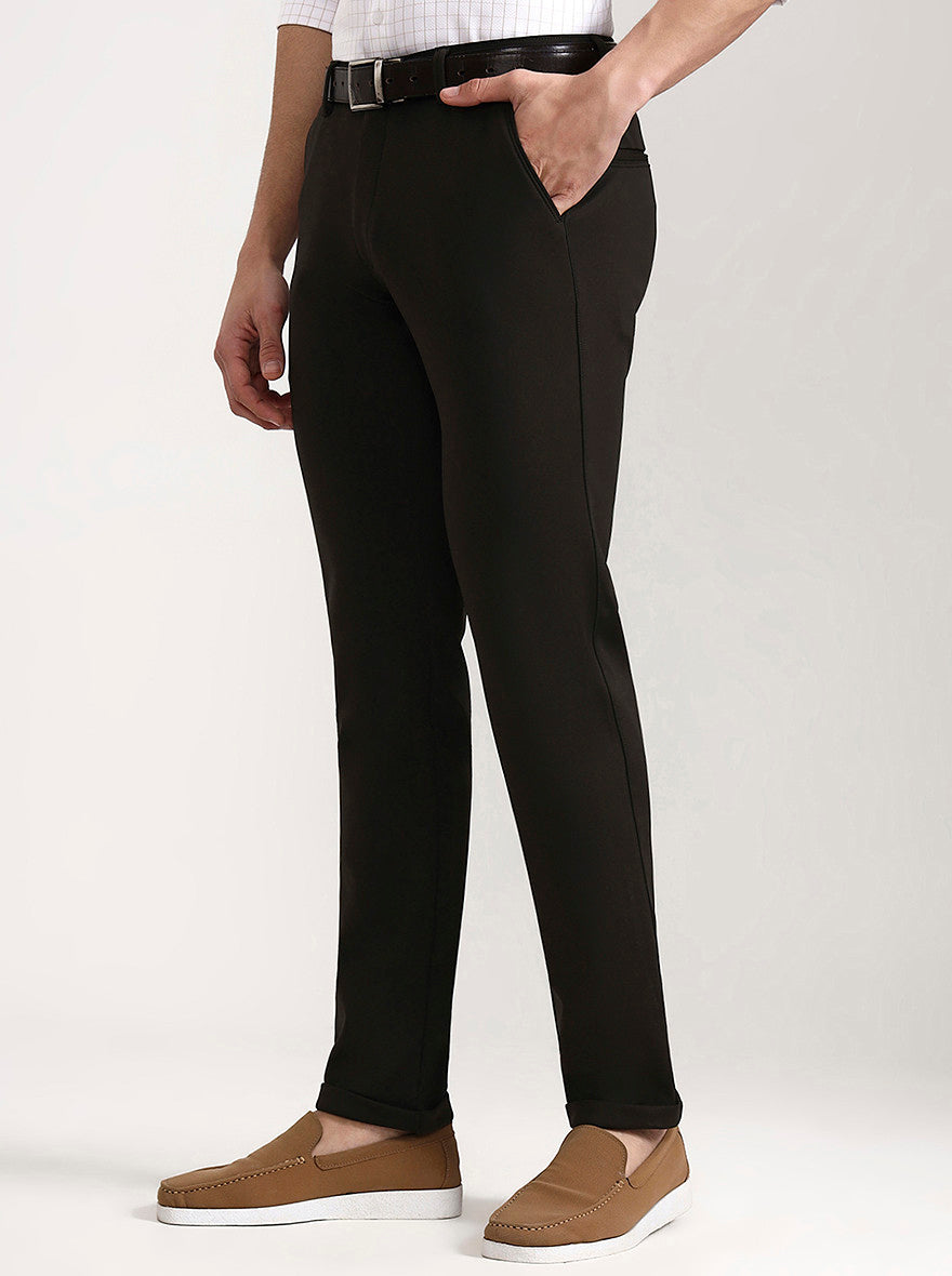 Dark Green Solid Slim Fit Club Wear Trouser | Wyre