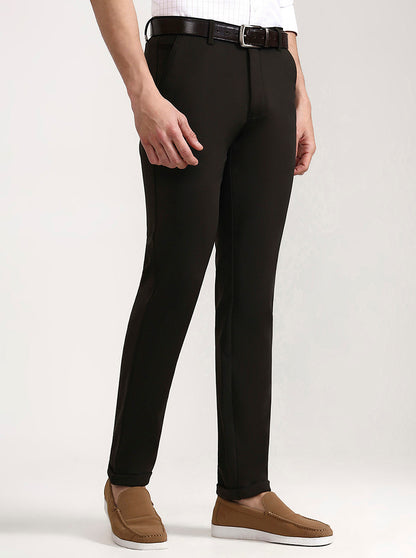 Dark Green Solid Slim Fit Club Wear Trouser | Wyre
