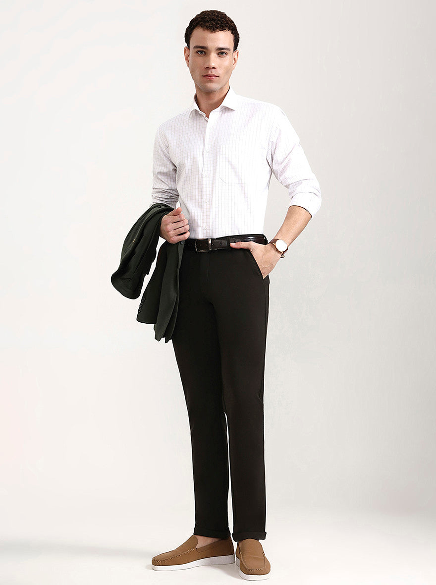 Dark Green Solid Slim Fit Club Wear Trouser | Wyre
