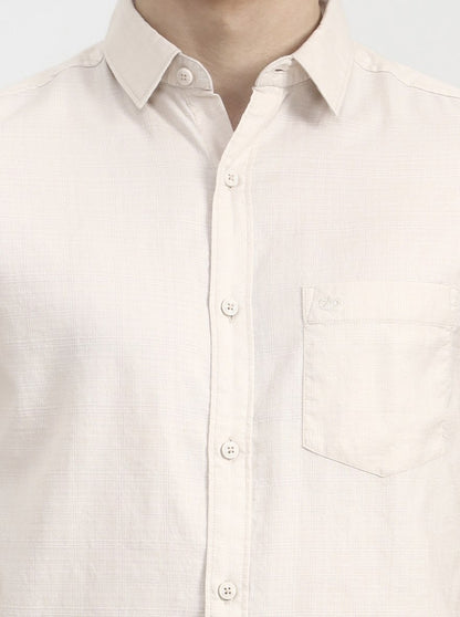 Natural Solid Slim Fit Casual Shirt | JadeBlue