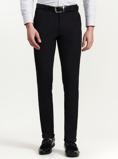 Dark Grey Solid Slim Fit Club Wear Trouser | Wyre