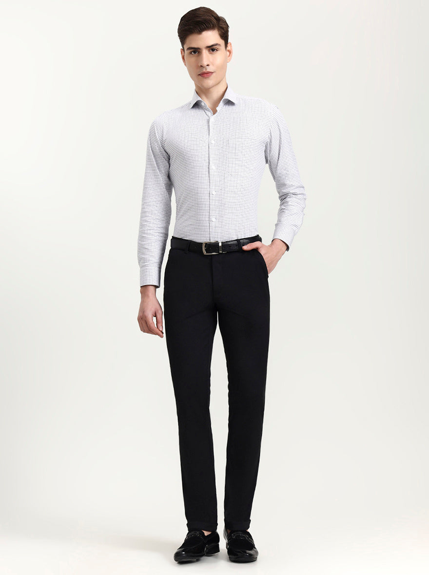 Dark Grey Solid Slim Fit Club Wear Trouser | Wyre