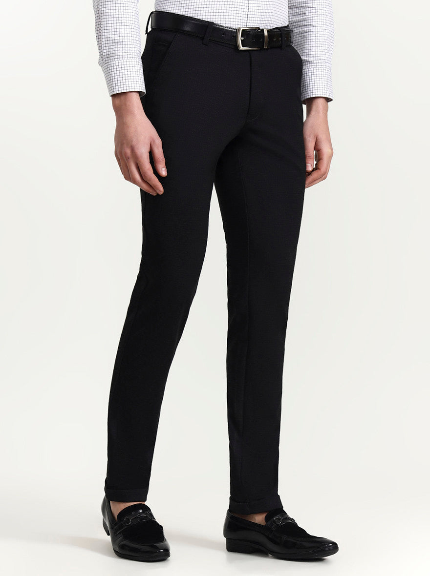 Dark Grey Solid Slim Fit Club Wear Trouser | Wyre
