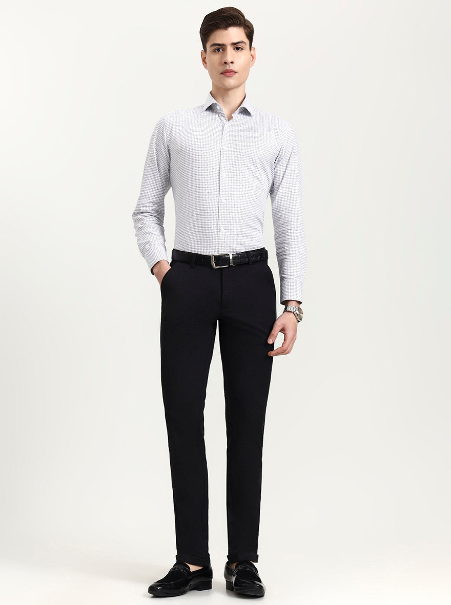 Dark Grey Solid Slim Fit Club Wear Trouser | Wyre