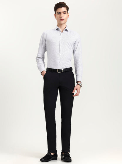 Dark Grey Solid Slim Fit Club Wear Trouser | Wyre