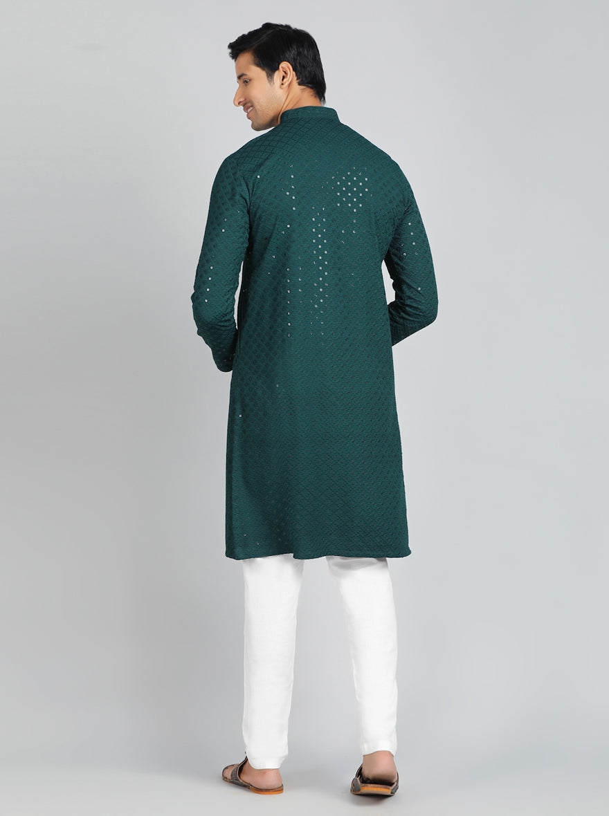 Bottle Green Kurta | The Kurta Company