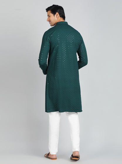 Bottle Green Kurta | The Kurta Company
