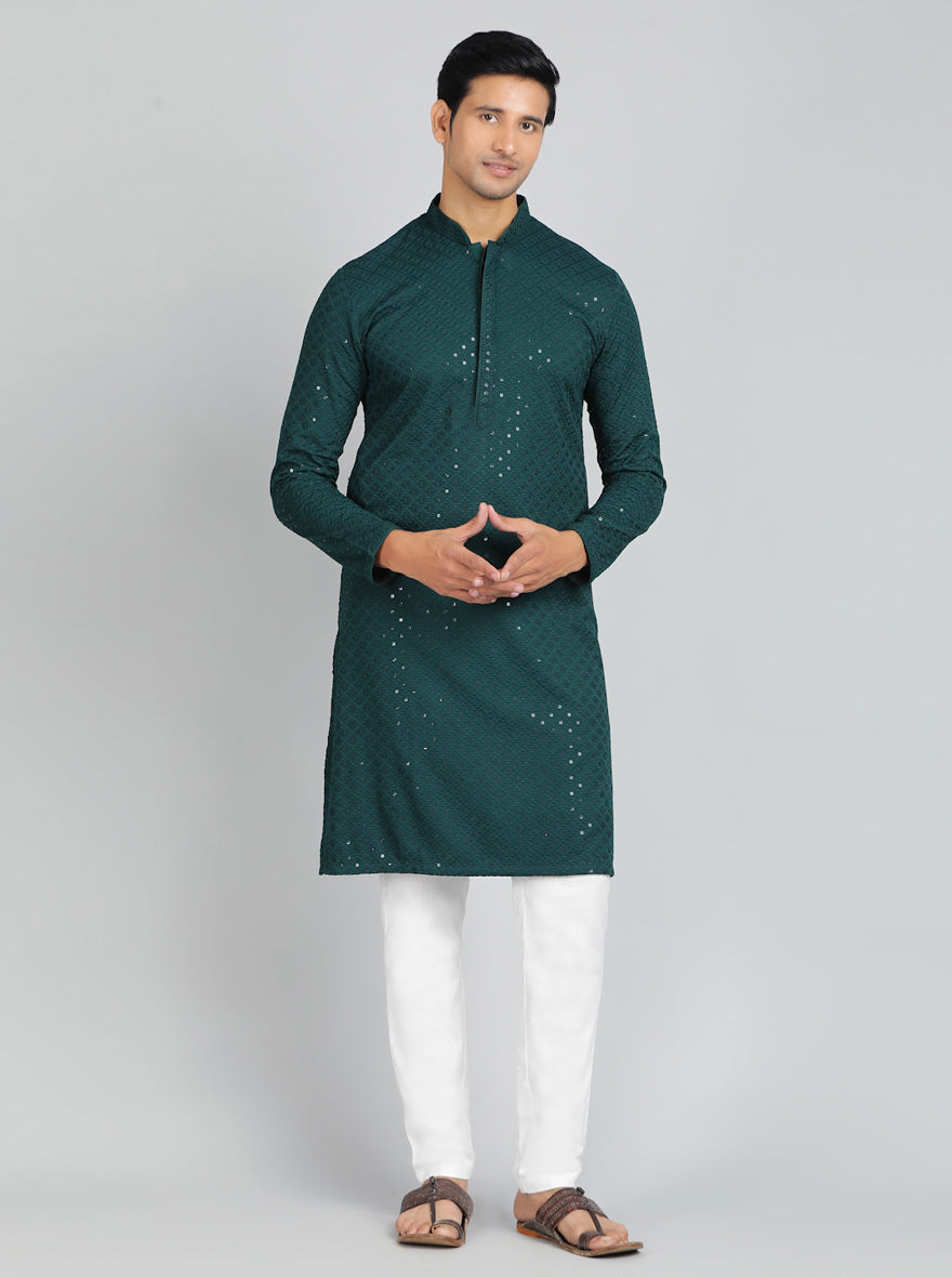 Bottle Green Kurta | The Kurta Company