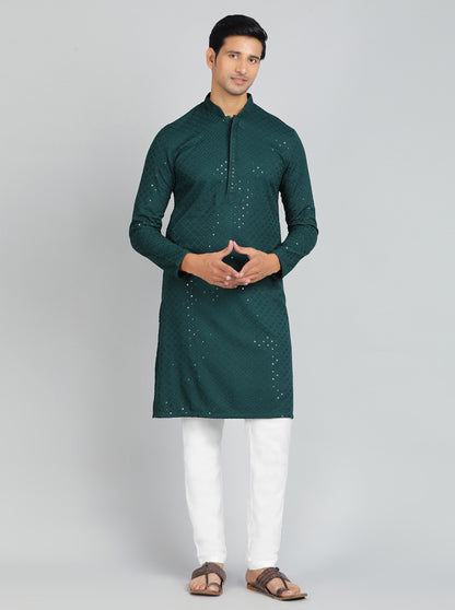 Bottle Green Kurta | The Kurta Company