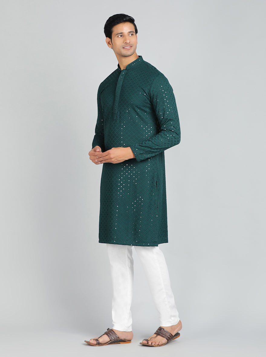 Bottle Green Kurta | The Kurta Company