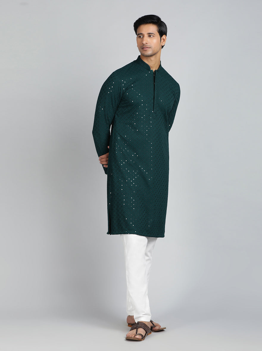 Bottle Green Kurta | The Kurta Company
