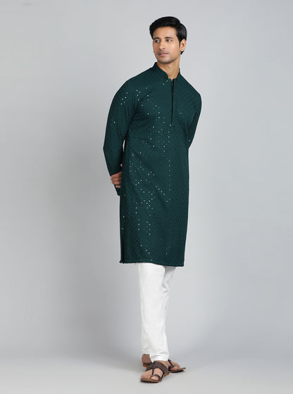 Bottle Green Kurta | The Kurta Company