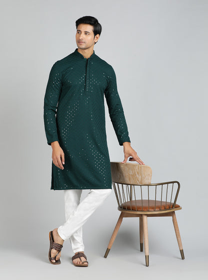 Bottle Green Kurta | The Kurta Company