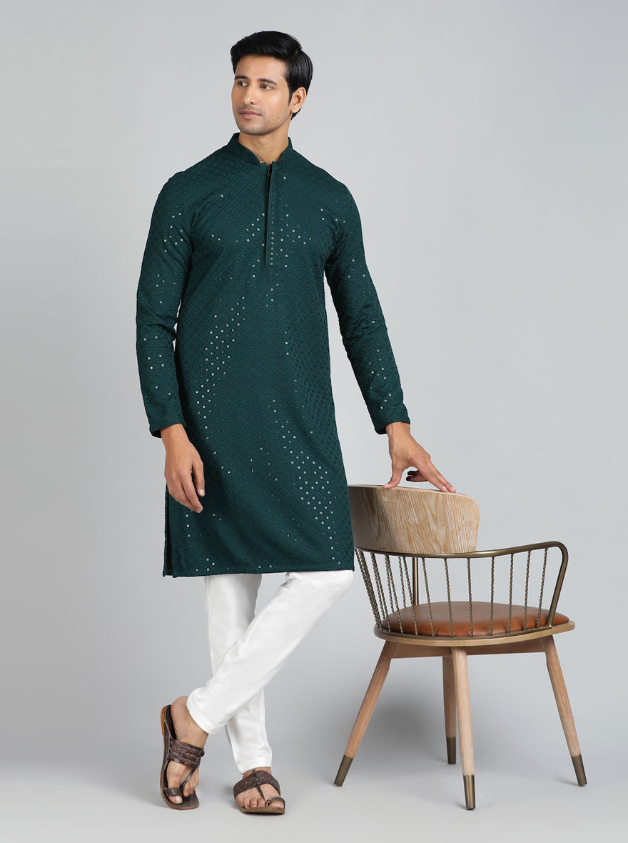 Bottle Green Kurta | The Kurta Company