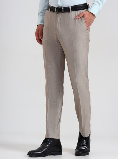 Fawn Printed Slim Fit Formal Trouser | JadeBlue Youth